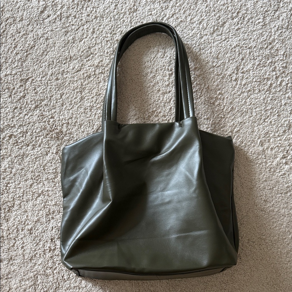 Neiman Marcus Olive Green Tote Bag